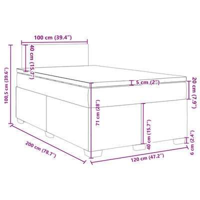 vidaXL Box spring postelja z vzmetnico roza 120x200 cm žamet