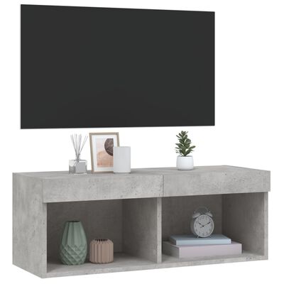 vidaXL TV omarica z LED lučkami betonsko siva 80x30x30 cm