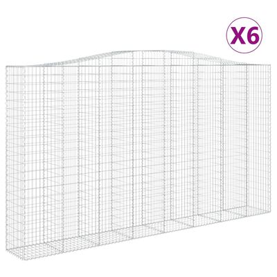 vidaXL Obokane gabion košare 6 kosa 400x50x220/240 cm pocinkano železo