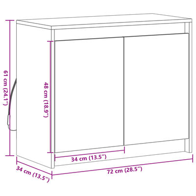 vidaXL Komoda z LED rjavi hrast 72x34x61 cm inženirski les