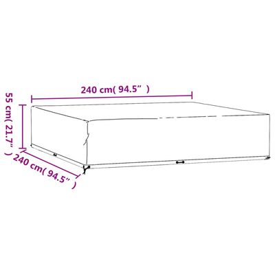 vidaXL Prevleka za vrtno pohištvo 2 kosa 240x240x55 cm kvadratna