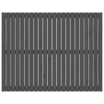vidaXL Stensko posteljno vzglavje sivo 140x3x110 cm trdna borovina
