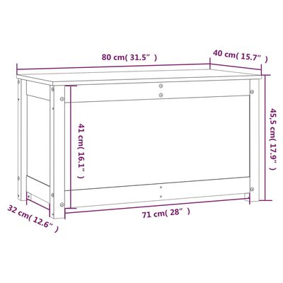 vidaXL Škatla za shranjevanje rjava 80x40x45,5 cm trdna borovina