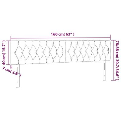 vidaXL Posteljno vzglavje 2 kosa temno sivo 80x7x78/88 cm blago