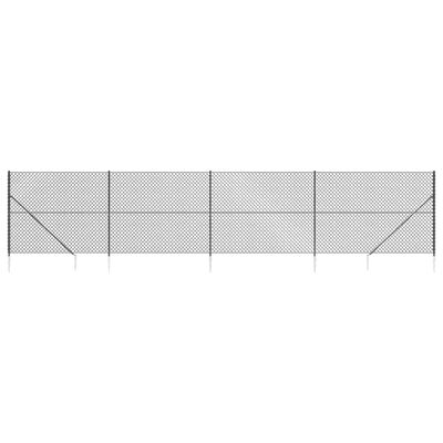 vidaXL Žična ograja s konicami za postavitev antracit 1,8x10 m