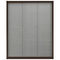 vidaXL Plise komarnik za okna aluminij rjav 60x80 cm