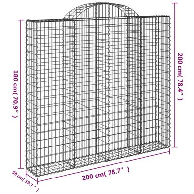 vidaXL Obokane gabion košare 13kosi 200x50x180/200 cm pocinkano železo