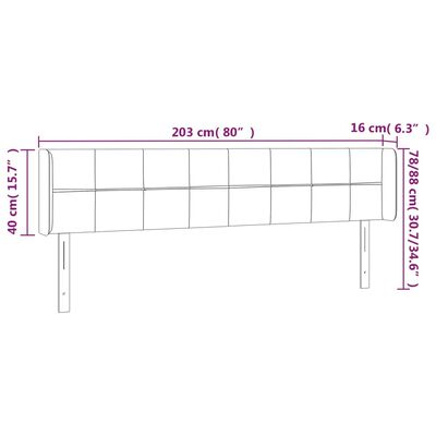 vidaXL Vzglavje z ušesi temno zeleno 203x16x78/88 cm žamet