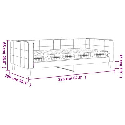 vidaXL Dnevna postelja z vzmetnico rumena 90x200 cm žamet