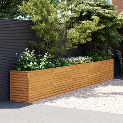 vidaXL Vrtna visoka greda 482x50x69 cm corten jeklo