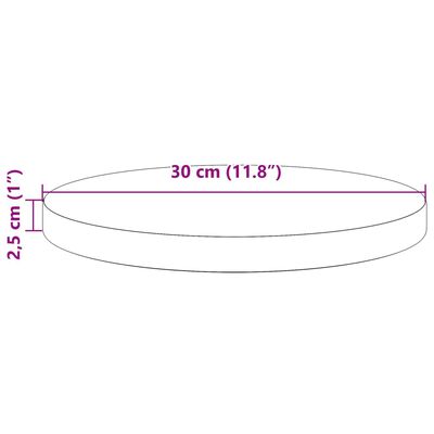 vidaXL Mizna plošča okrogla voščeno rjava Ø30x2,5 cm trdna borovina