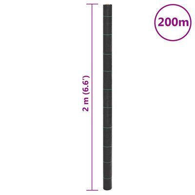 vidaXL Membrana proti plevelu črna 2x200 m PP