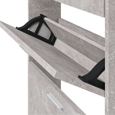 vidaXL Omarica za čevlje betonsko siva 59x17x108 cm inženirski les