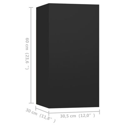 vidaXL TV omarica črna 30,5x30x60 cm inženirski les