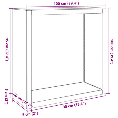 vidaXL Stojalo za drva belo 100x40x100 cm jeklo