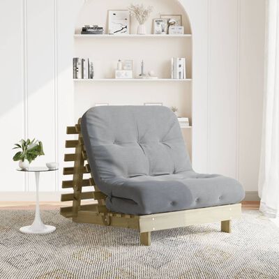 vidaXL Futon z ležiščem 90x206x11 cm impregnirana borovina