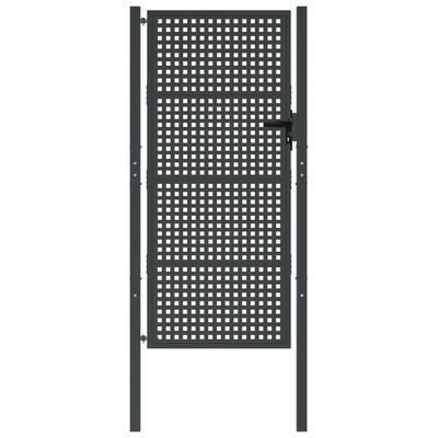 vidaXL Vrtna vrata antracitna 105x225 cm jeklo