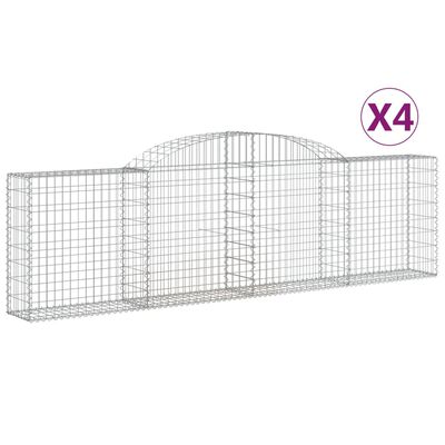 vidaXL Obokane gabion košare 4 kosi 300x30x80/100 cm pocinkano železo