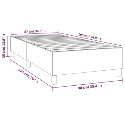 vidaXL Posteljni okvir siv 90x190 cm umetno usnje