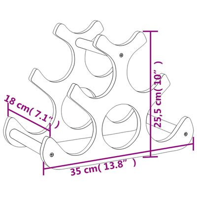 vidaXL Stojalo za vino za 6 steklenic 35x18x25,5 cm bambus