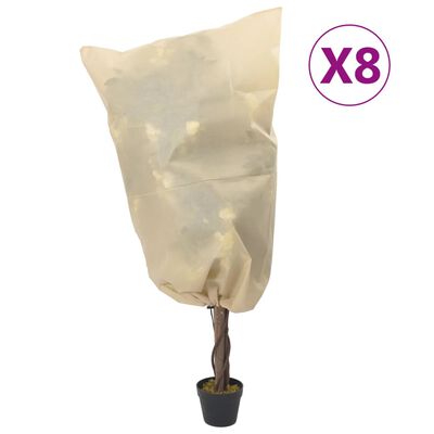 vidaXL Prevleka za rastline iz flisa z vrvico 8 kosi 70 g/m² 0,8x1,2 m