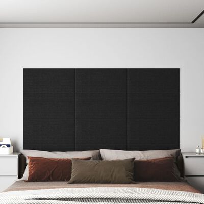 vidaXL Stenski paneli 12 kosov črni 60x30 cm blago 2,16 m²