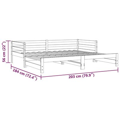 vidaXL Izvlečna dnevna postelja medeno rjava borovina 2x(90x200) cm