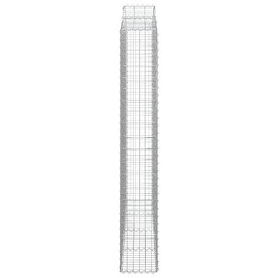 vidaXL Obokane gabion košare 9kosov 200x30x200/220 cm pocinkano železo