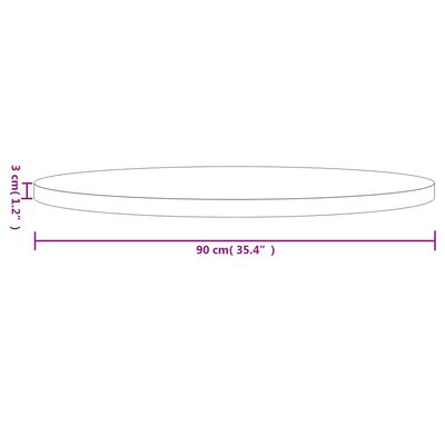 vidaXL Mizna plošča okrogla bela Ø90x3 cm trdna borovina