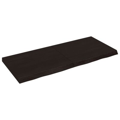 vidaXL Kopalniški pult temno rjav 140x60x(2-6) cm obdelan trden les