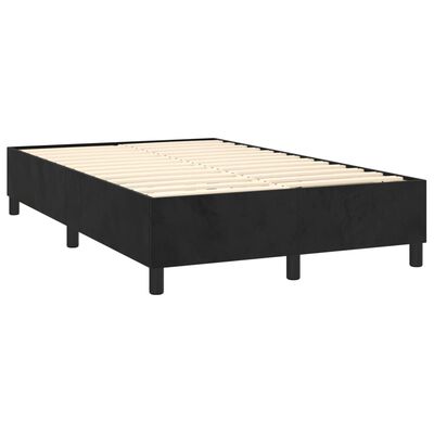 vidaXL Box spring postelja z vzmetnico črna 120x200 cm žamet