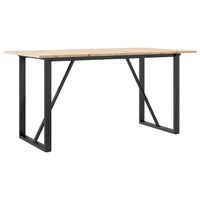 vidaXL Jedilna miza O okvir 140x80x75 cm trdna borovina lito železo