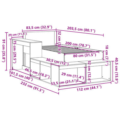 vidaXL Posteljni okvir brez vzmetnice bel 80x200 cm trdna borovina