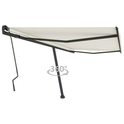 vidaXL Prostostoječa ročno zložljiva tenda 400x300 cm krem