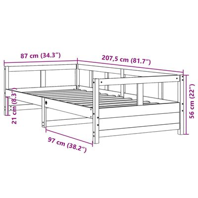 vidaXL Izvlečna postelja brez vzmetnice vošč. rjava 80x200 cm borovina