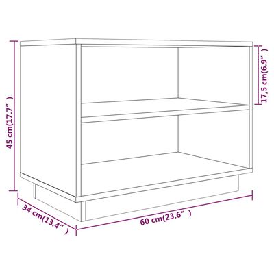 vidaXL Omarica za čevlje medeno rjava 60x34x45 cm trdna borovina