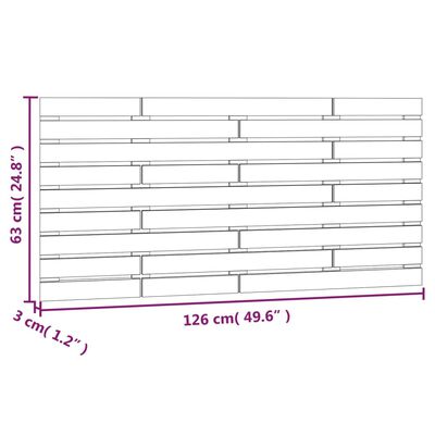 vidaXL Stensko posteljno vzglavje medeno rjavo 126x3x63 cm borovina