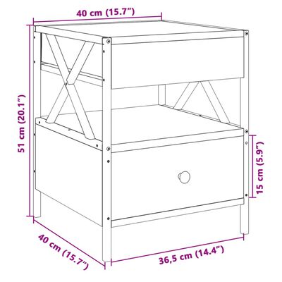 vidaXL Klubska mizica z neskončnimi LED sonoma hrast 40x40x51 cm