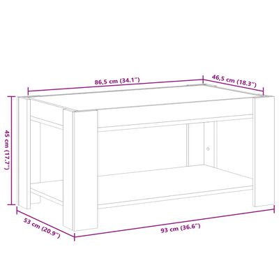 vidaXL Klubska mizica z LED diodami črna 93x53x45 inženirski les