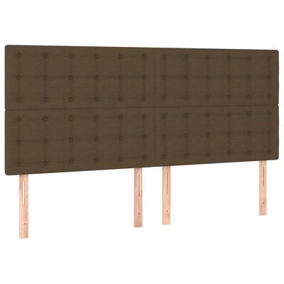 vidaXL Box spring postelja z vzmetnico temno rjava 180x200 cm blago