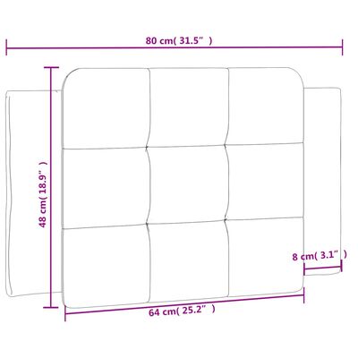 vidaXL Vzglavna stranica kapučino 80 cm umetno usnje