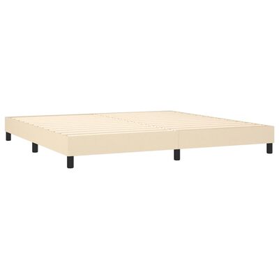 vidaXL Box spring postelja z vzmetnico krem 200x200 cm blago