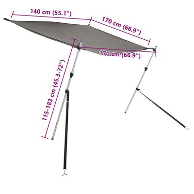 vidaXL Razširljivo senčilo za T-Top antracit 170x170x(115-183) cm