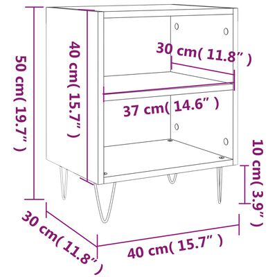 vidaXL Nočna omarica sonoma hrast 40x30x50 cm inženirski les