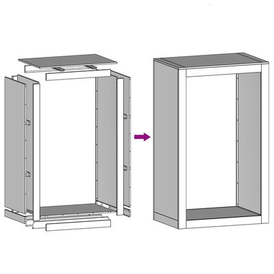 vidaXL Stojalo za drva zeleno 60x40x100 cm jeklo