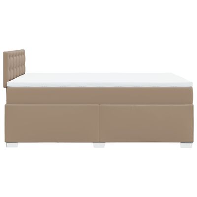 vidaXL Box spring postelja z vzmetnico kapučino 140x200cm umetno usnje