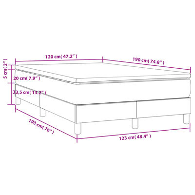 vidaXL Boxspring postelja z vzmetnico črna 120x190 cm umetno usnje