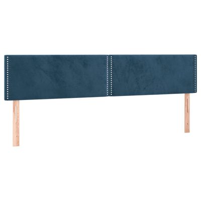 vidaXL Box spring postelja z vzmetnico temno modra 160x200 cm žamet