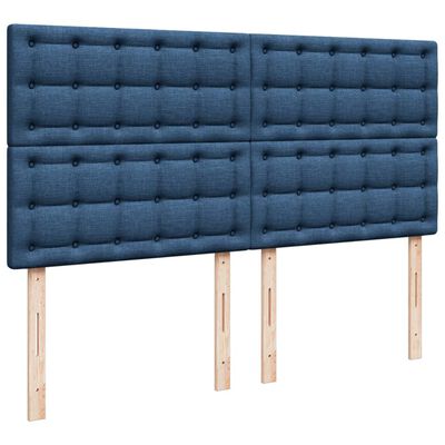 vidaXL Box spring postelja z vzmetnico modra 180x200 cm blago