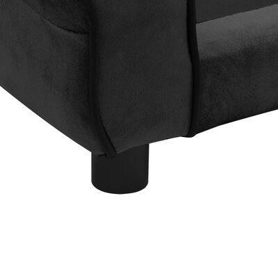 vidaXL Pasji kavč črn 72x45x30 cm iz pliša